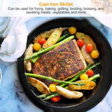 3-Piece Pre-Seasoned Cast Iron Skillet Set, 6/8/10 Inch - Nook & Nest