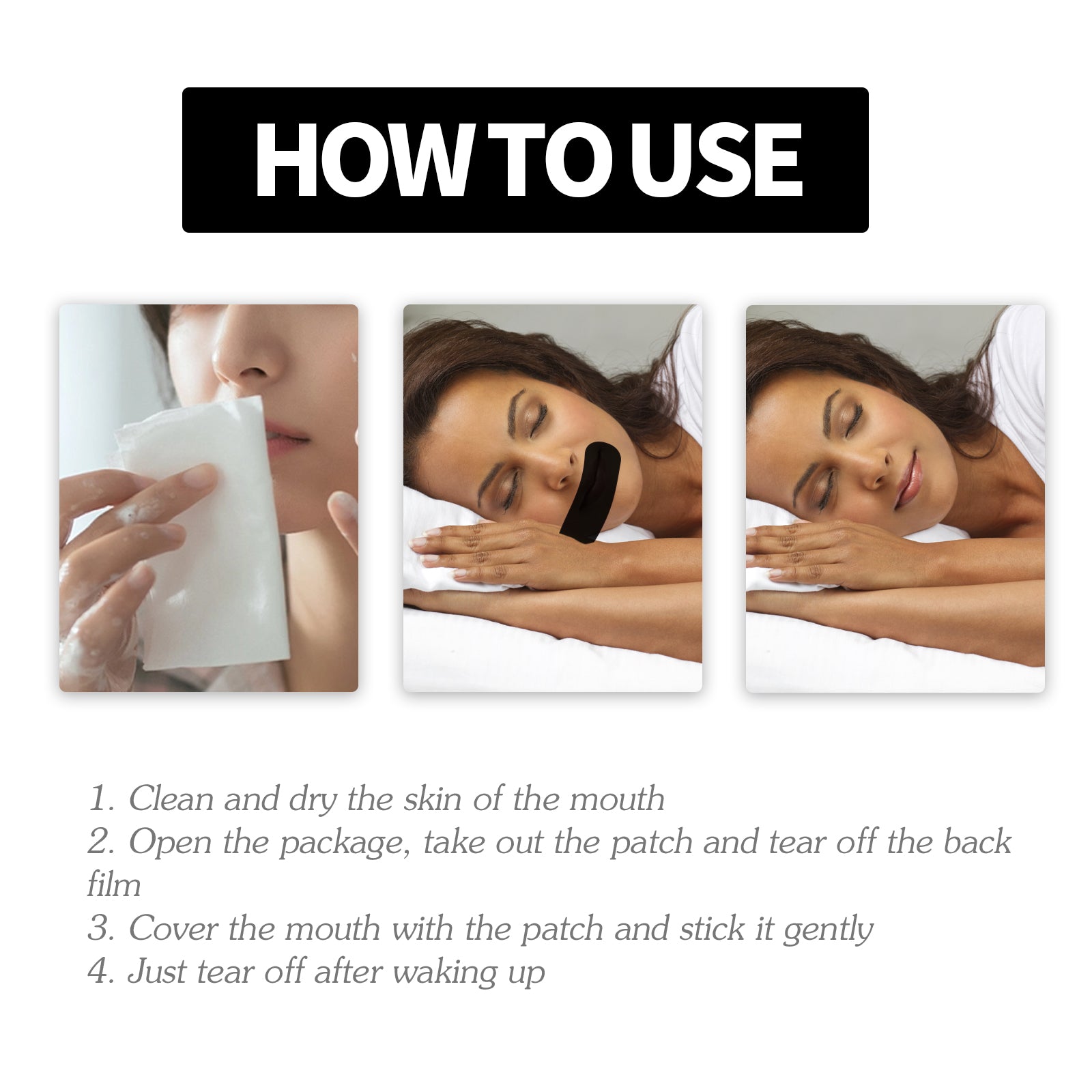 Anti-Snoring Mouth Patch Open Mouth Breathing Close Mouth Care For Sleeping Adults Anti-Snoring Patch - Nook & Nest