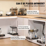2-Tier Wire Under Sink Organizer – 2-Pack, Pull-Out Drawer, Carbon Ste - Nook & Nest