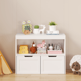 Kids Book and Toy Organizer – Rolling Storage Drawers, Book Display Sh - Nook & Nest