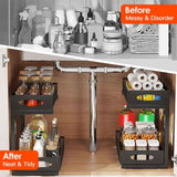 2-Piece Under-Sink Pull-Out Organizer Shelf - Nook & Nest