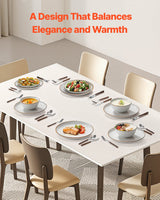 18 PCS Ceramic Dinnerware Set, 6 White - Nook & Nest