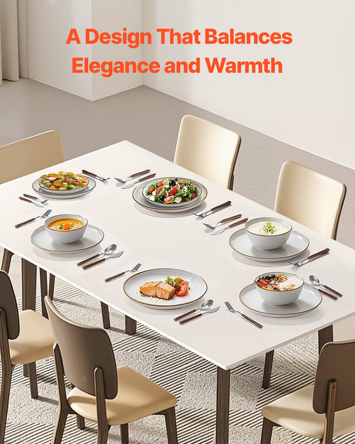 18 PCS Ceramic Dinnerware Set, 6 White - Nook & Nest