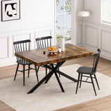 Retro Rectangular Dining Table with Storage Box - Nook & Nest