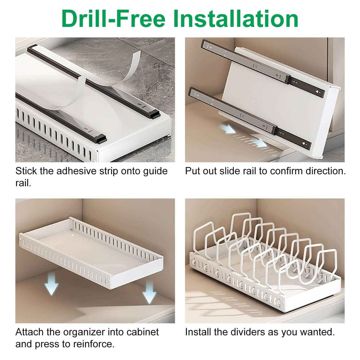 Effortless Kitchen Organization: Pull-Out Pots and Pans Organizer with Damping Rails - Nook & Nest