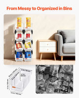 Stackable Storage Bins – 8-Pack, Transparent, Front-Open, Polypropylen - Nook & Nest