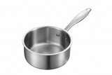 Tri-Ply Stainless Steel Saucepan – 1.5 QT with Glass Lid, Induction Co - Nook & Nest