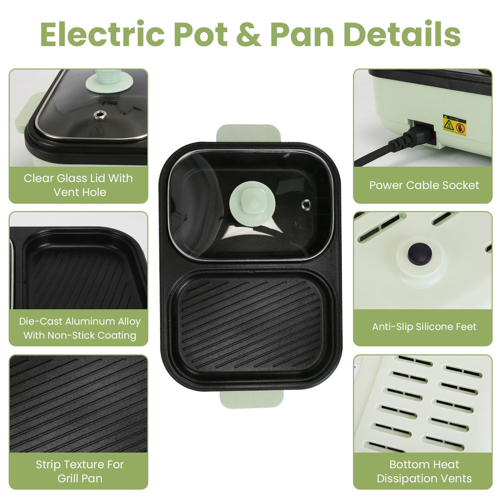 2-in-1 Electric Hot Pot and Grill - Nook & Nest