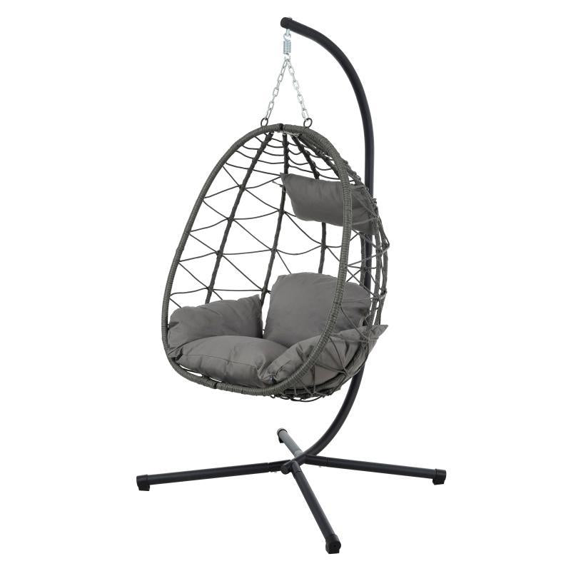 Hanging Egg Chair with Stand - Perfect for Indoor and Outdoor Relaxation - Nook & Nest