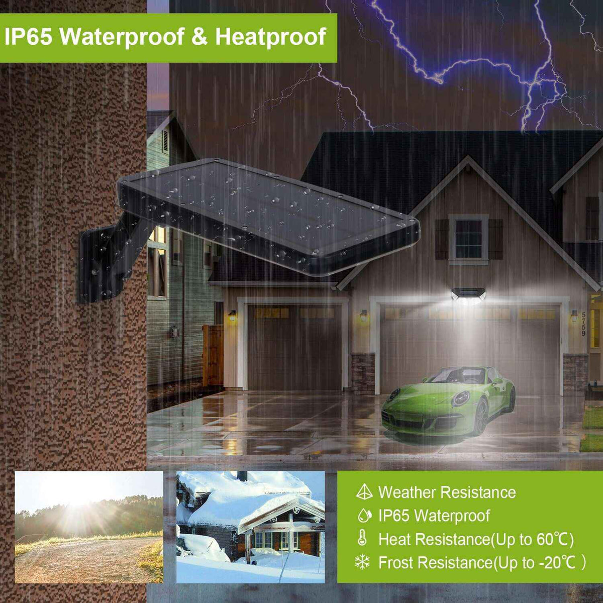 Outdoor Solar Motion Sensor Wall Light – 60 LED Security Light with Remote Control - Nook & Nest