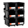Large Stackable Storage Bins with Labels – 6 Pack for Effortless Organization - Nook & Nest