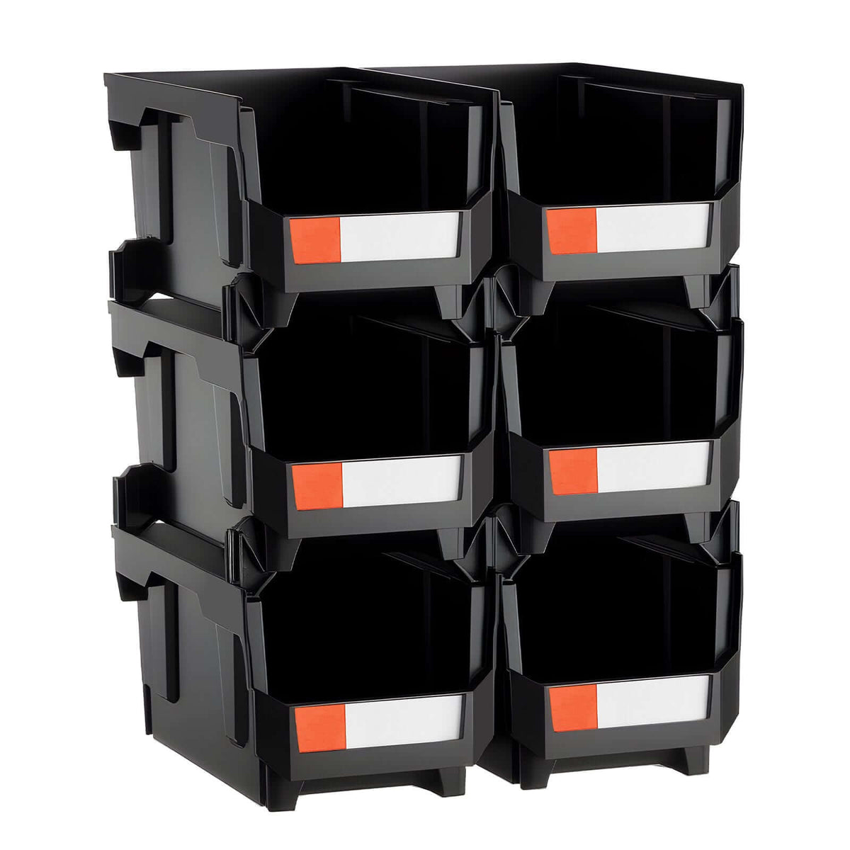 Large Stackable Storage Bins with Labels – 6 Pack for Effortless Organization - Nook & Nest