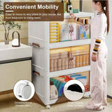 Foldable Stackable Storage Bins with Lid, S–L - Nook & Nest