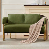 Green Teddy Fleece Accent Chair with Gold-Tone Legs - Nook & Nest
