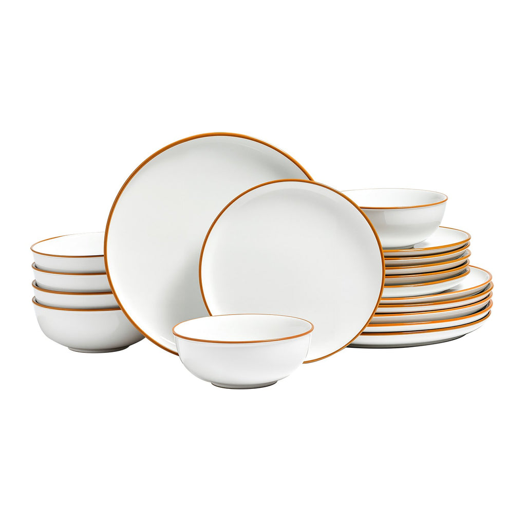 18 PCS Ceramic Dinnerware Set, 6 White - Nook & Nest
