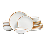 18 PCS Ceramic Dinnerware Set, 6 White - Nook & Nest
