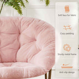 Folding Chair – Padded Accent Seat, Gray, Pink & White - Nook & Nest