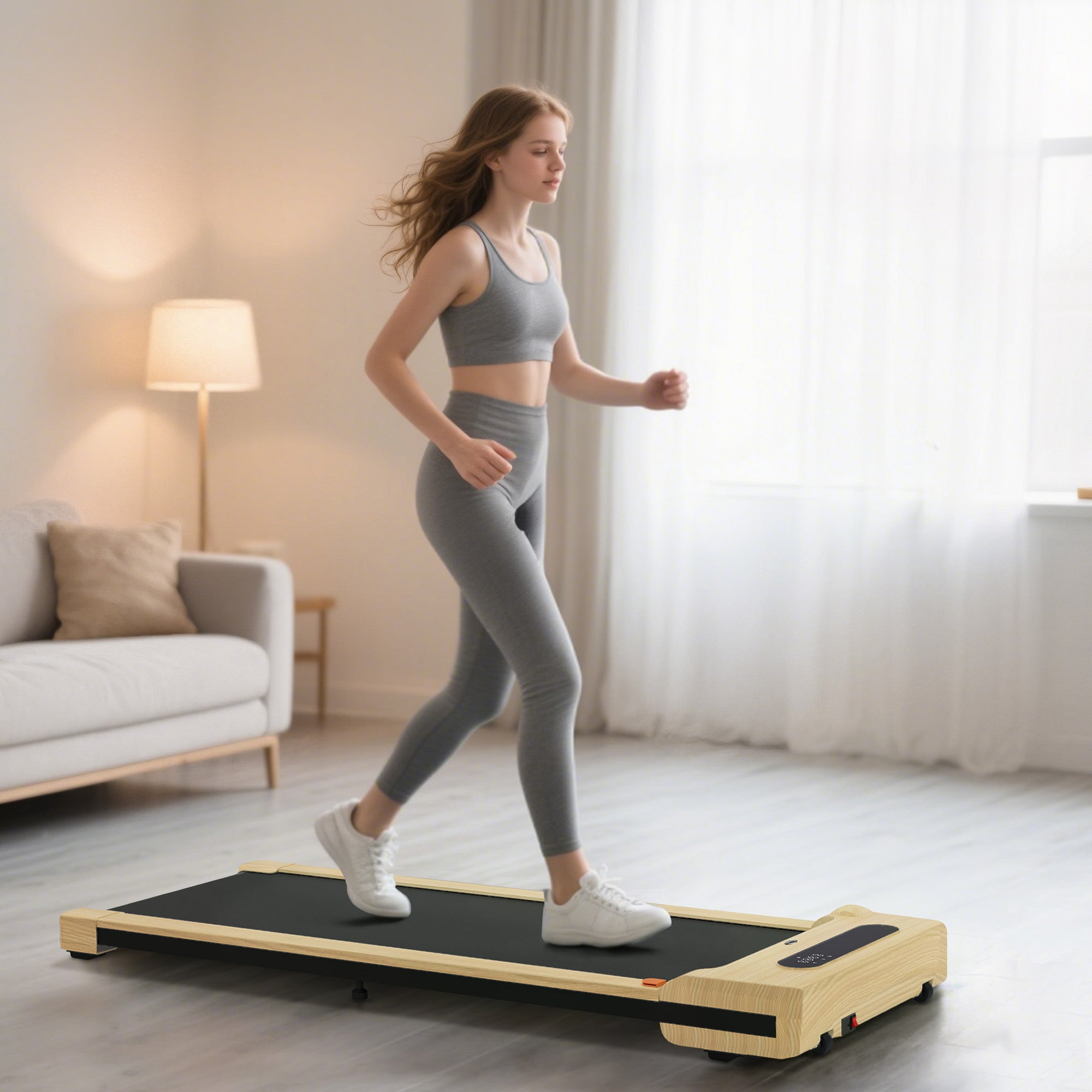 2.5HP Walking Pad, Under Desk Treadmill with Remote Control, Transport Wheels and LED Display for Home Gym Office - Nook & Nest