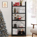 5-Tier Open Bookshelf – Display Storage, Black or Rust - Nook & Nest