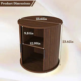 Round Mid-Century Nightstand – USB Charging & 2-Tier Storage - Nook & Nest