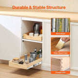 Birch Wood Pull-Out Cabinet Drawer – Soft-Close, Dovetail Joint, 60 lb - Nook & Nest