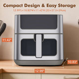 Air Fryer with Viewing Window – 6.7 QT, 8 Preset Modes, 180–400°F, Bru - Nook & Nest