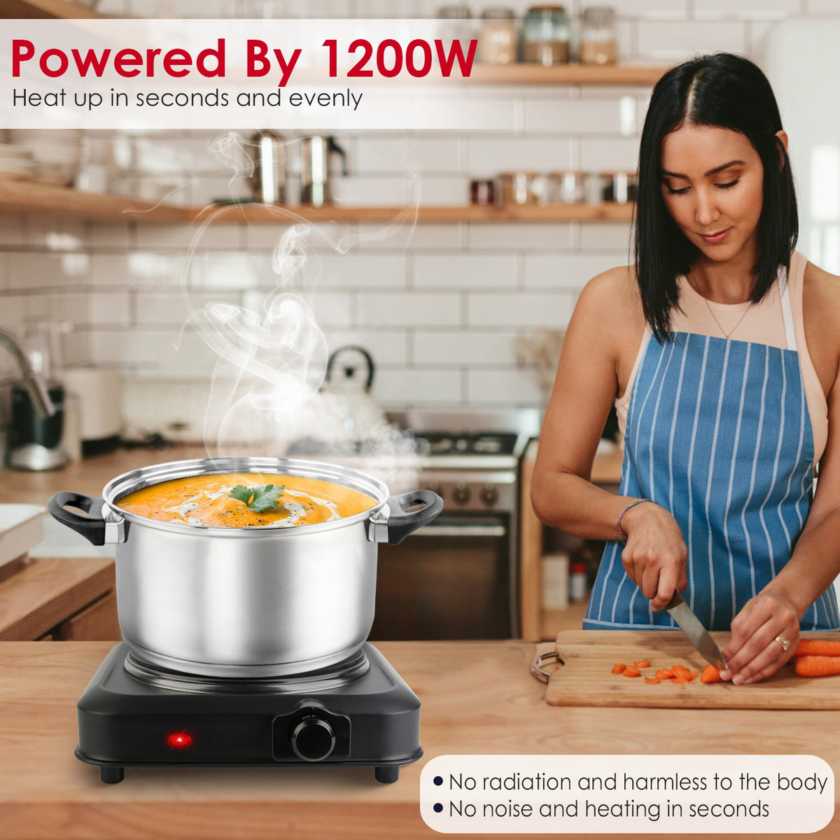 Portable Infrared Hot Plate with Glass Cooktop - Nook & Nest
