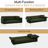 70.1 Inches Futon Sofa Bed, Convertible Double Sofa Bed With Folding Armrests For Living Rooms And Small Spaces - Nook & Nest