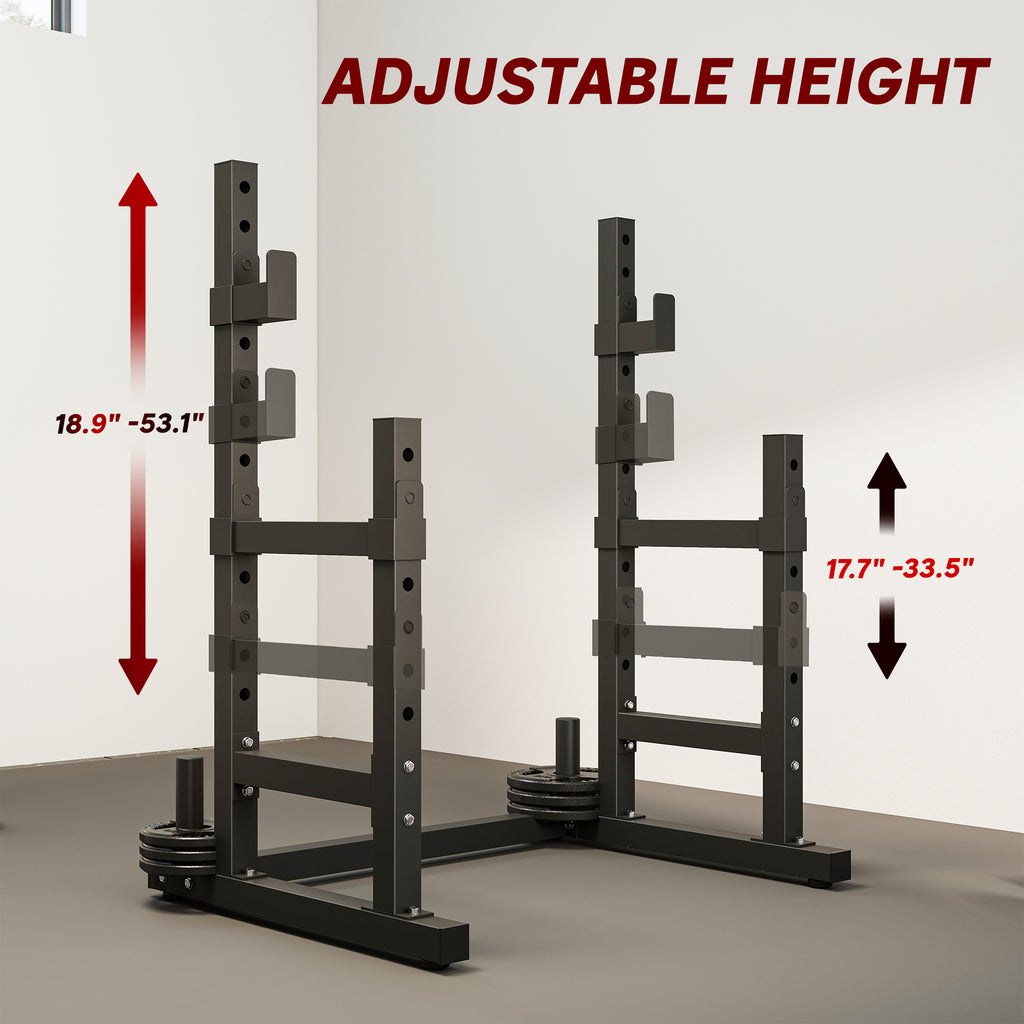 Adjustable Squat Rack, 660lbs Multi-Functional Bench Press Rack for Weight Lifting Home Gym Strength Training, Black - Nook & Nest