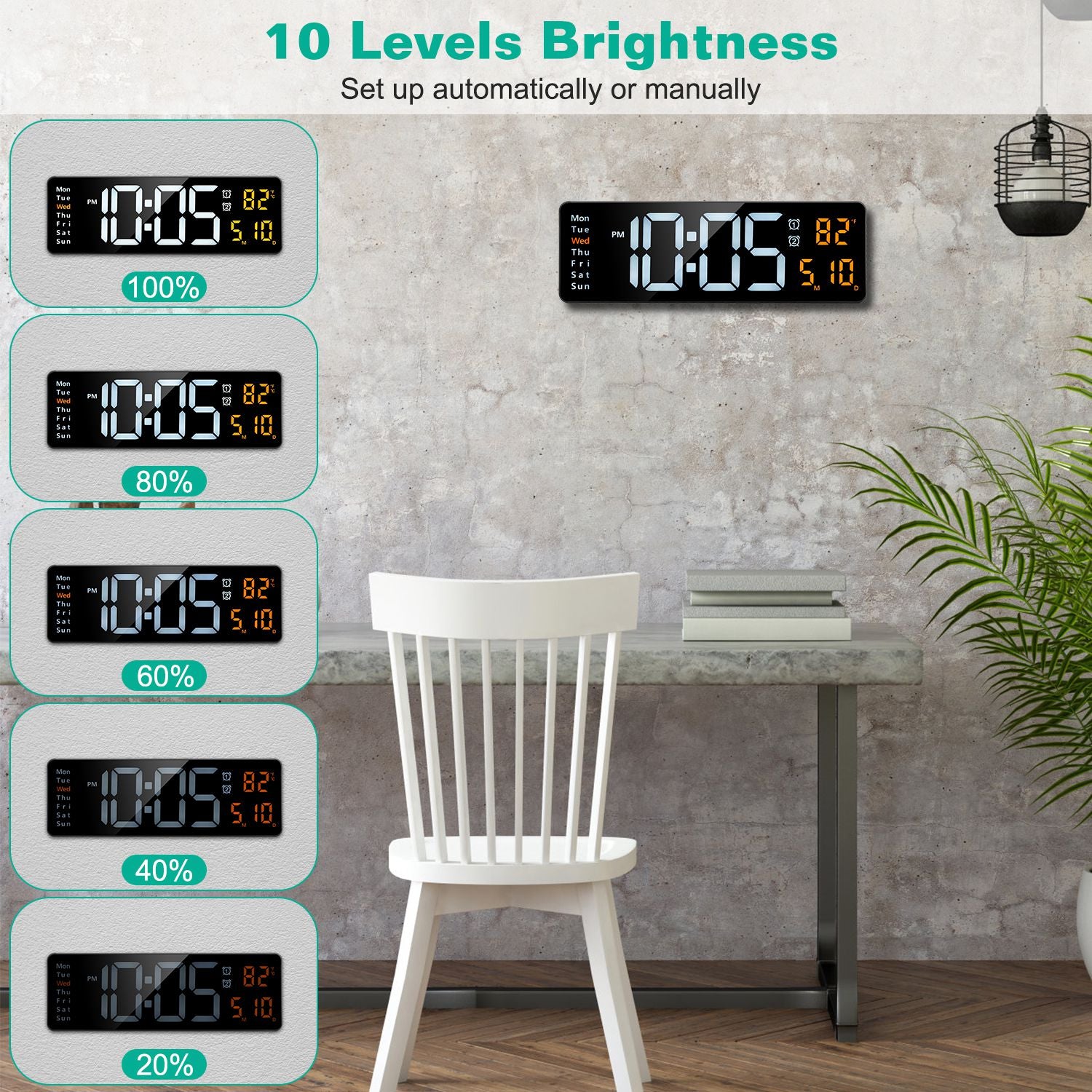 Transform Your Space with the 15.7in LED Digital Wall Clock – Ultimate Home Gadget - Nook & Nest