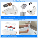 1Pc Mattress Vacuum Cleaner 16Kpa Bed Vacuum Cleaner Handheld Vacuums With Ultrasonic And UVC Light 18000 RPM Brushroll Rotation Dual Dust Bins Washable Filters For Bed Pillows Cribs Sofa - Nook & Nest