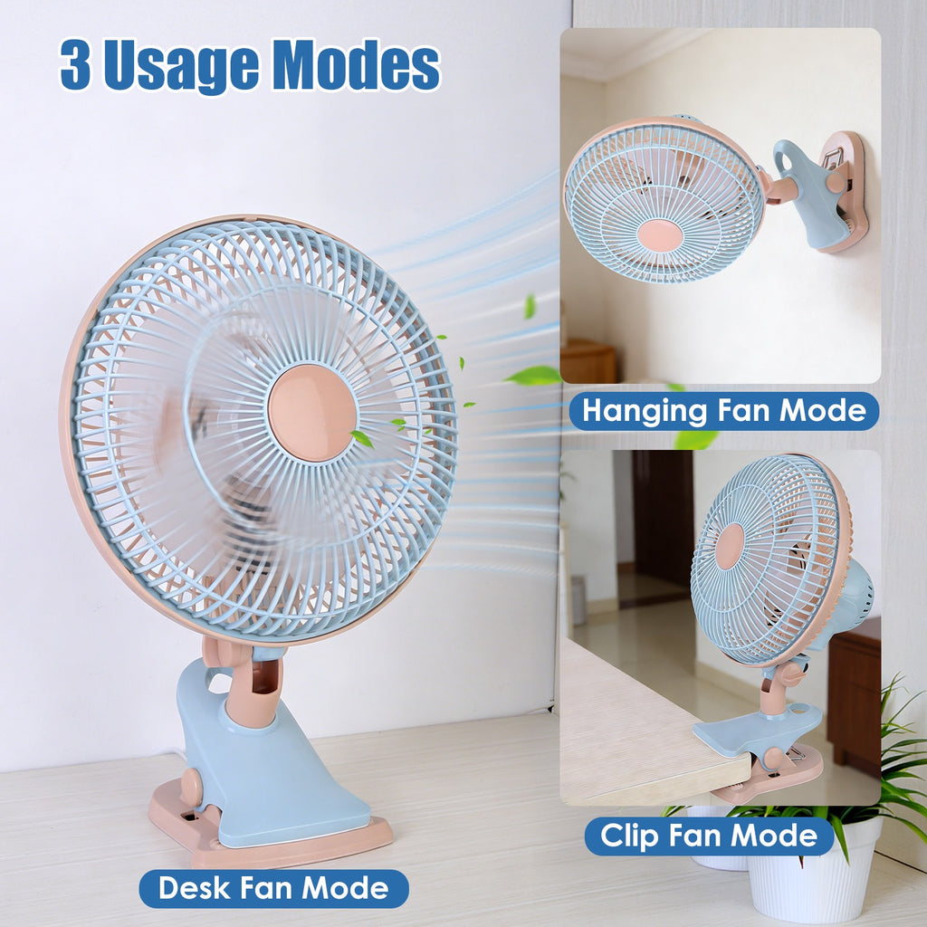 8.66-Inch Clip-On Fan with 2 Speeds and Oscillation - Nook & Nest