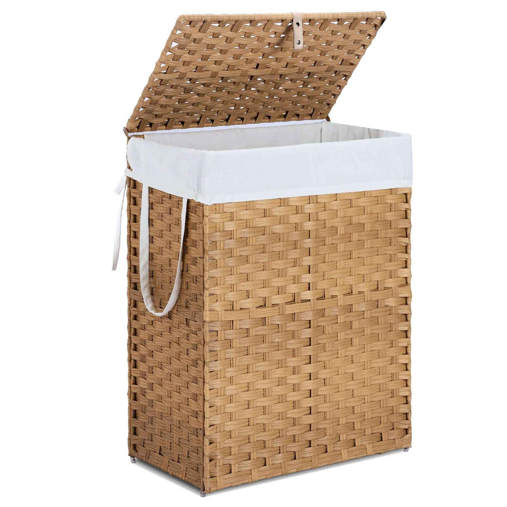 Stylish Woven Rattan Laundry Basket with Lid – 90L or 110L for Efficient Organization - Nook & Nest