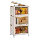 Foldable Storage Bins – 3-Pack, Magnetic Door, 360° Wheels, Clear Pane - Nook & Nest