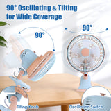 8.66-Inch Clip-On Fan with 2 Speeds and Oscillation - Nook & Nest