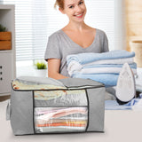 Large Clothes Storage Bags – 90L, Clear Window, Dual Zipper (Set of 2) - Nook & Nest