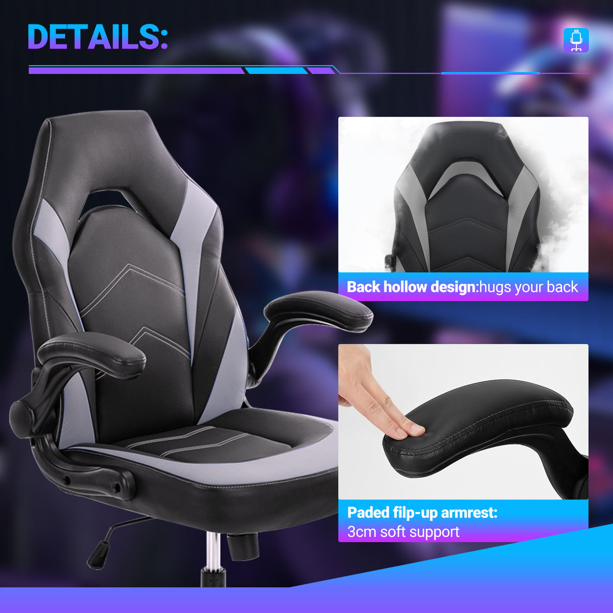 Elevate Your Comfort with Our Ergonomic Gaming Chair - PU Leather Swivel Office Chair - Nook & Nest
