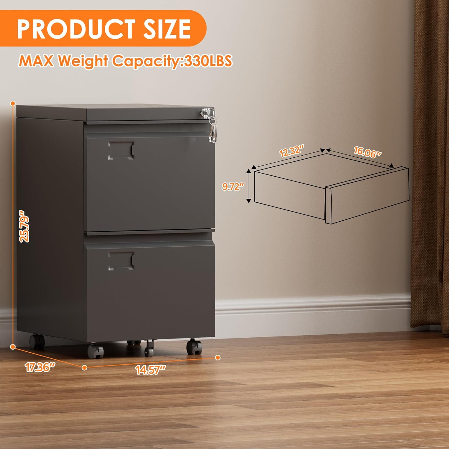Transform Your Space with Our Mobile File Cabinet: Stylish Storage for Home & Office - Nook & Nest