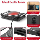 Portable Electric Hot Plate – 1000W Single Burner, 5 Heat Settings - Nook & Nest