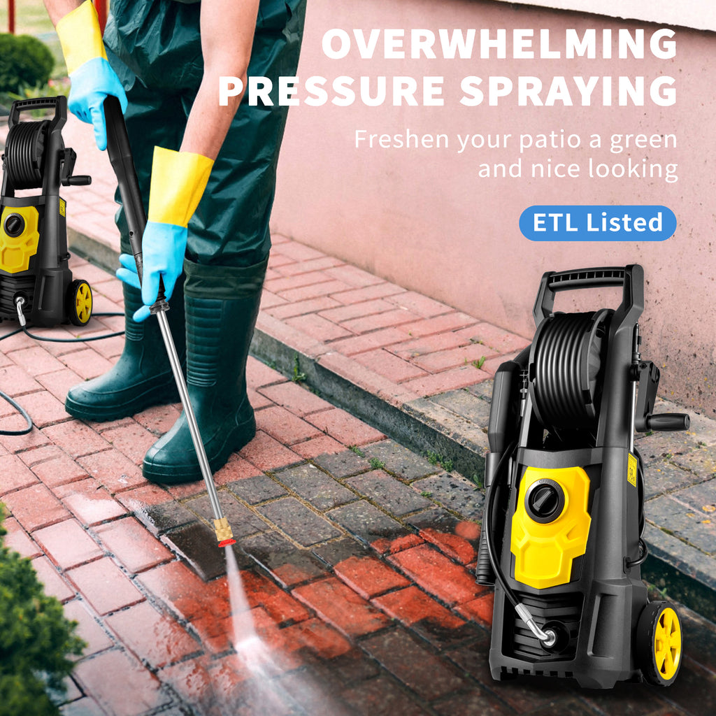 Electric Pressure Washer, 2000 PSI, Max. 1.76 GPM Power Washer W 30 Ft Hose, 5 Quick Connect Nozzles, Foam Cannon - Nook & Nest