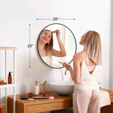 Black Circular Wall Mirror – 20 Inch
