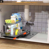 L-Shaped Under Sink Organizer – Pull-Out Drawer, Fits Around Pipes, Sm - Nook & Nest