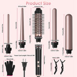 5-in-1 Curling Wand Set with 4 Barrels and Styling Brush - Nook & Nest