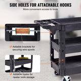 3-Shelf Utility Cart with Wheels – Black - Nook & Nest