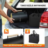 Portable Charcoal Grill – Dual-Sided Tabletop BBQ, 1kg, Black, Camping - Nook & Nest