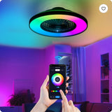 Smart Ceiling Fan Light with RGB LED, App, and Remote - Nook & Nest