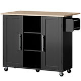 Large Rolling Kitchen Island Cart - 4-Tier with Storage - Nook & Nest