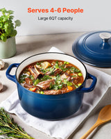 6-Quart Enameled Cast Iron Dutch Oven with Lid - Blue - Nook & Nest