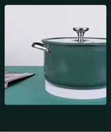Ceramic Coated Cookware Set – 4 Pieces with Lids, Steamer, Induction C - Nook & Nest