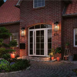 Black Solar Outdoor Wall Lights, Set of 2 - Nook & Nest